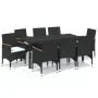 9-teiliges Gartenmöbel-Set und Kissen aus synthetischem Rattan schwarz von , Gartensets - Ref: Foro24-3095020, Preis: 706,88 ...