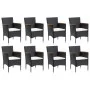 9-teiliges Gartenmöbel-Set und Kissen aus synthetischem Rattan schwarz von , Gartensets - Ref: Foro24-3095020, Preis: 706,88 ...