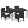 5-teiliges Gartenmöbel-Set mit Kissen synthetisches Rattan schwarz von , Gartensets - Ref: Foro24-3095017, Preis: 432,78 €, R...