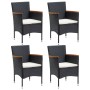 5-teiliges Gartenmöbel-Set mit Kissen synthetisches Rattan schwarz von , Gartensets - Ref: Foro24-3095017, Preis: 405,80 €, R...