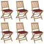 Klappbare Gartenstühle 6 Stück und Kissen aus massivem Akazienholz von , Gartenstühle - Ref: Foro24-3075018, Preis: 327,44 €,...