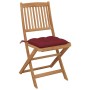 Folding garden chairs 6 units and solid acacia wood cushions by , Garden chairs - Ref: Foro24-3075018, Price: 320,49 €, Disco...