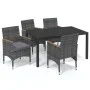 5-piece garden furniture set with gray synthetic rattan cushions by , Garden sets - Ref: Foro24-3095029, Price: 467,93 €, Dis...