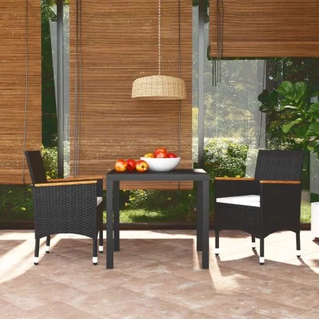 3-piece garden furniture set with black synthetic rattan cushions by , Garden sets - Ref: Foro24-3095015, Price: 275,92 €, Di...