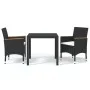 3-piece garden furniture set with black synthetic rattan cushions by , Garden sets - Ref: Foro24-3095015, Price: 275,92 €, Di...