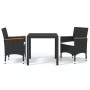 3-teiliges Gartenmöbel-Set mit Kissen synthetisches Rattan schwarz von , Gartensets - Ref: Foro24-3095015, Preis: 268,66 €, R...