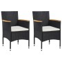 3-teiliges Gartenmöbel-Set mit Kissen synthetisches Rattan schwarz von , Gartensets - Ref: Foro24-3095015, Preis: 268,66 €, R...