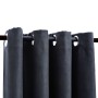 Verdunkelungsvorhänge und Metallringe 2 Stück anthrazitgrau 140x225 cm von vidaXL, Vorhänge und Gardinen - Ref: Foro24-134459...