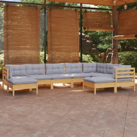 9-piece garden furniture set with solid pine wood cushions by , Garden sets - Ref: Foro24-3096706, Price: 703,42 €, Discount: %