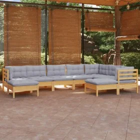 9-piece garden furniture set with solid pine wood cushions by , Garden sets - Ref: Foro24-3096706, Price: 693,20 €, Discount: %