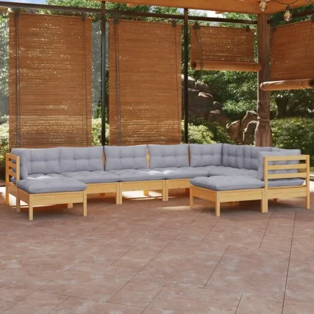Set mit 9 Gartenmöbeln und Kissen aus massivem Zirbenholz von , Gartensets - Ref: Foro24-3096706, Preis: 693,20 €, Rabatt: %