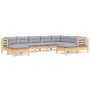 Juego de muebles de jardín 9 pzas y cojines madera maciza pino de , Conjuntos de jardín - Ref: Foro24-3096706, Precio: 702,96 €