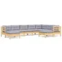 Set mit 9 Gartenmöbeln und Kissen aus massivem Zirbenholz von , Gartensets - Ref: Foro24-3096706, Preis: 693,20 €, Rabatt: %