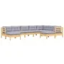 Set mit 9 Gartenmöbeln und Kissen aus massivem Zirbenholz von , Gartensets - Ref: Foro24-3096706, Preis: 693,20 €, Rabatt: %
