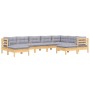 Set mit 9 Gartenmöbeln und Kissen aus massivem Zirbenholz von , Gartensets - Ref: Foro24-3096706, Preis: 703,42 €, Rabatt: %