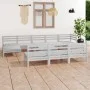 Juego de muebles de jardín 11 pzas madera maciza de pino blanco de , Conjuntos de jardín - Ref: Foro24-3083370, Precio: 540,0...