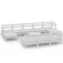 11-teiliges Gartenmöbel-Set massives Zirbenholz weiß von , Gartensets - Ref: Foro24-3083370, Preis: 540,07 €, Rabatt: %