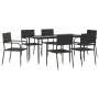 7-teiliges Garten-Esszimmerset aus synthetischem Rattan, schwarz von , Gartensets - Ref: Foro24-3156759, Preis: 316,49 €, Rab...