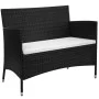 Garden bench 90 cm black synthetic rattan by , garden benches - Ref: Foro24-42582, Price: 115,54 €, Discount: %