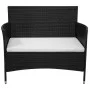 Garden bench 90 cm black synthetic rattan by , garden benches - Ref: Foro24-42582, Price: 115,54 €, Discount: %