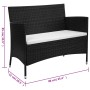 Banco de jardín 90 cm ratán sintético negro de , Bancos de jardín - Ref: Foro24-42582, Precio: 117,49 €