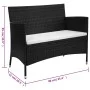 Garden bench 90 cm black synthetic rattan by , garden benches - Ref: Foro24-42582, Price: 115,54 €, Discount: %