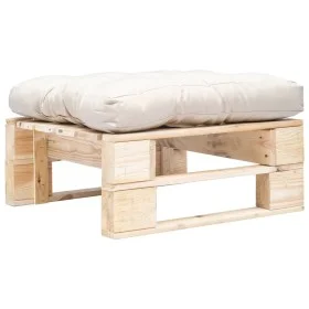 Garden pallet ottoman with sand cushion natural wood by , Outdoor ottomans - Ref: Foro24-277473, Price: 58,89 €, Discount: %