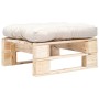 Otomana de palets de jardín con cojín arena madera natural de , Otomanas de exterior - Ref: Foro24-277473, Precio: 65,82 €, D...