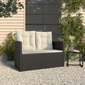 Garden bench with black synthetic rattan cushions 105 cm by , garden benches - Ref: Foro24-362318, Price: 118,43 €, Discount: %