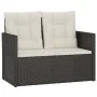 Garden bench with black synthetic rattan cushions 105 cm by , garden benches - Ref: Foro24-362318, Price: 118,43 €, Discount: %