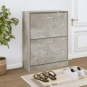 Mueble zapatero madera contrachapada gris hormigón 63x24x81cm by , Shoe racks and shoe organizers - Ref: Foro24-342559, Price...