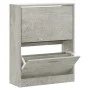 Mueble zapatero madera contrachapada gris hormigón 63x24x81cm by , Shoe racks and shoe organizers - Ref: Foro24-342559, Price...