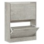 Mueble zapatero madera contrachapada gris hormigón 63x24x81cm by , Shoe racks and shoe organizers - Ref: Foro24-342559, Price...