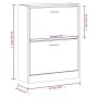 Mueble zapatero madera contrachapada gris hormigón 63x24x81cm by , Shoe racks and shoe organizers - Ref: Foro24-342559, Price...