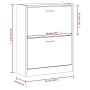 Mueble zapatero madera contrachapada gris hormigón 63x24x81cm by , Shoe racks and shoe organizers - Ref: Foro24-342559, Price...