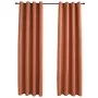Blackout curtains with metal rings, 2 pieces, rust color, 140x225 cm. by vidaXL, Curtains and curtains - Ref: Foro24-134471, ...