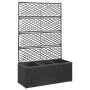 Mesh and flowerbed with 3 black synthetic rattan pots 83x30x130 cm by vidaXL, Pots and planters - Ref: Foro24-46932, Price: 1...