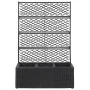 Mesh and flowerbed with 3 black synthetic rattan pots 83x30x130 cm by vidaXL, Pots and planters - Ref: Foro24-46932, Price: 1...