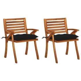 Garten-Esszimmerstühle mit Kissen 2 Stück massives Akazienholz von , Gartenstühle - Ref: Foro24-3060846, Preis: 199,03 €, Rab...