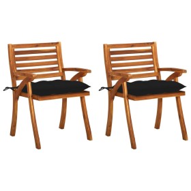 Sillas de comedor jardín con cojines 2 uds madera maciza acacia de , Sillas de jardín - Ref: Foro24-3060846, Precio: 262,86 €...