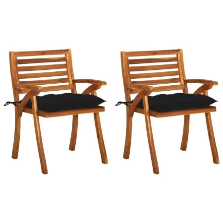Dining garden chairs with cushions 2 units solid acacia wood by , Garden chairs - Ref: Foro24-3060846, Price: 206,91 €, Disco...