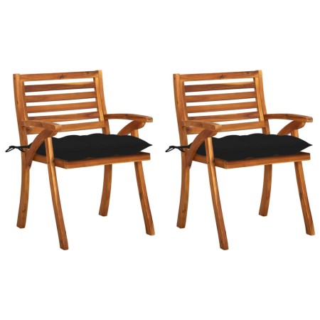 Garten-Esszimmerstühle mit Kissen 2 Stück massives Akazienholz von , Gartenstühle - Ref: Foro24-3060846, Preis: 262,86 €, Rab...
