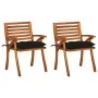 Dining garden chairs with cushions 2 units solid acacia wood by , Garden chairs - Ref: Foro24-3060846, Price: 206,91 €, Disco...
