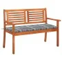 Solid eucalyptus wood 2-seater garden bench with cushion, 120 cm by , garden benches - Ref: Foro24-3060983, Price: 189,80 €, ...