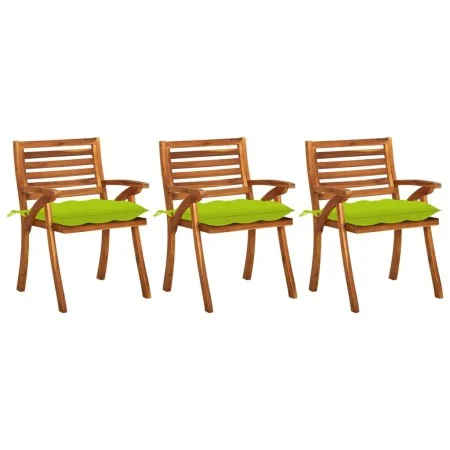 Garten-Esszimmerstühle mit Kissen 3 Stk. massives Akazienholz von , Gartenstühle - Ref: Foro24-3060859, Preis: 249,80 €, Raba...