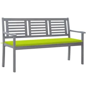 3-seater eucalyptus wood garden bench in gray with cushion, 150 cm by , garden benches - Ref: Foro24-3061061, Price: 215,79 €...