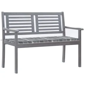 Garden bench 2 seats made of gray eucalyptus wood and cushion 120 cm by , garden benches - Ref: Foro24-3061037, Price: 192,58...