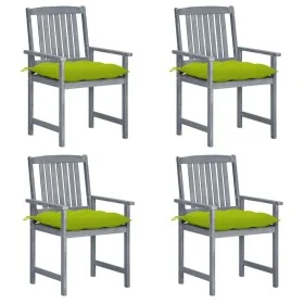 Garden chairs with cushions 4 pcs solid acacia wood in gray by , Garden chairs - Ref: Foro24-3061274, Price: 273,13 €, Discou...