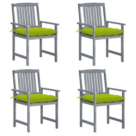 Gartenstühle mit Kissen 4 Stk. massives Akazienholz grau von , Gartenstühle - Ref: Foro24-3061274, Preis: 275,80 €, Rabatt: %