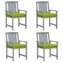 Garden chairs with cushions 4 pcs solid acacia wood in gray by , Garden chairs - Ref: Foro24-3061274, Price: 273,13 €, Discou...